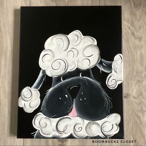 Poodle / Paris Girl Artwork Painting on Canvas 11 “ x 14”